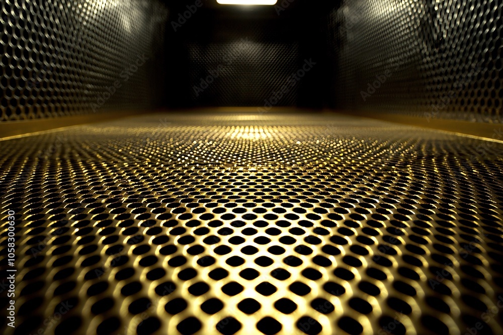 Poster documentary-style image of gold bullion in secure storage, soft light highlighting texture, backgrou