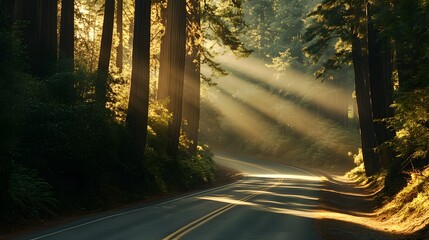 Obraz premium Famous Redwood Highway. 