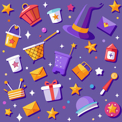 Seamless background of Halloween theme shopping icon vector illustration