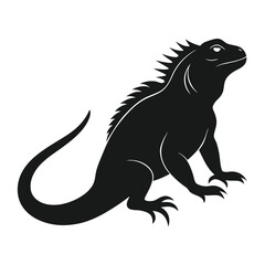 iguana-a-silhouette-vector-with-white-background