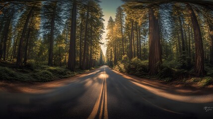 Fototapeta premium Famous Redwood Highway. 