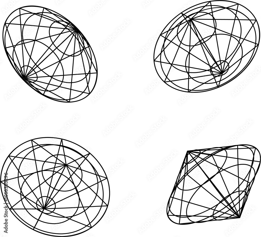 Poster wireframe lined shapes. perspective mesh, 3d grid. low poly geometric elements. retro futuristic des