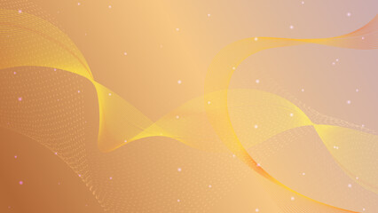 Elegant Abstract Golden Wave Background with Soft Particles and Gradient Light Effects