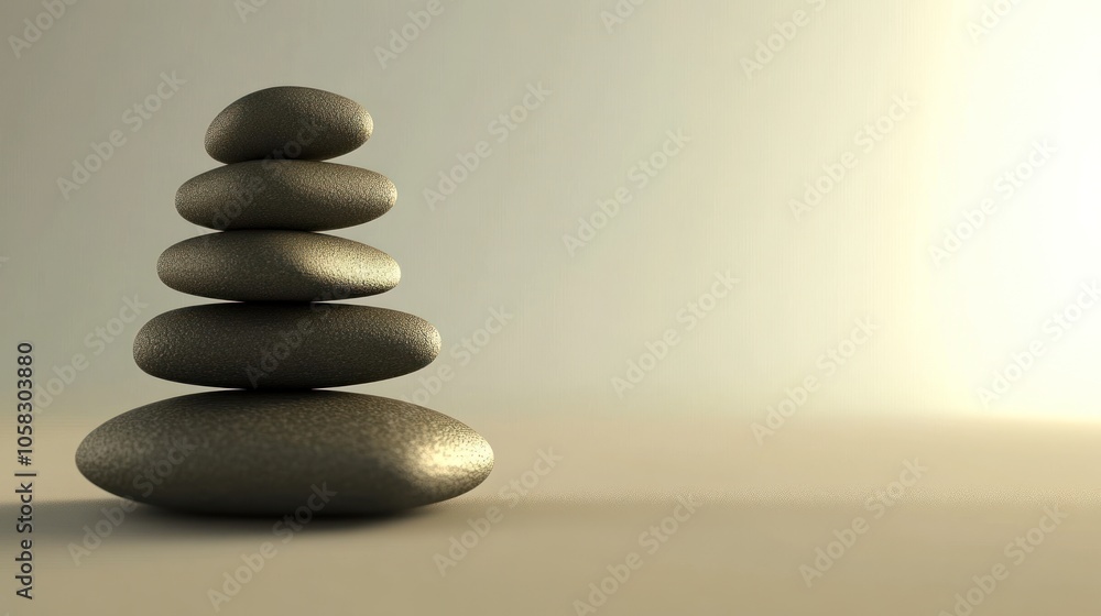Poster a stack of smooth stones symbolizing balance and tranquility.