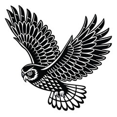 owl-a-silhouette-vector-with-white-background