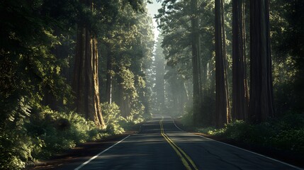 Obraz premium Famous Redwood Highway. 