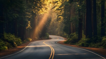 Fototapeta premium Famous Redwood Highway. 