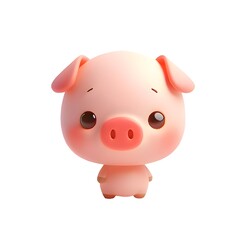 Friendly and lovely animal pig character.