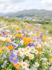 Obraz premium Tranquil Meadow with Colorful Wildflowers