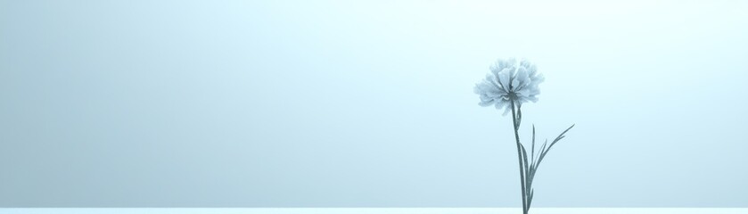 A solitary flower stands against a minimalistic background, symbolizing resilience and beauty.