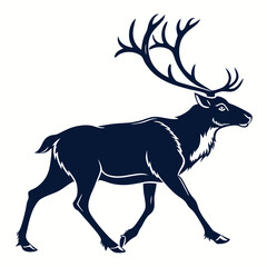 reindeer-a-silhouette-vector-with-white-background