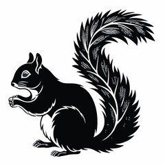 squirrel-a-silhouette-vector-with-white-background