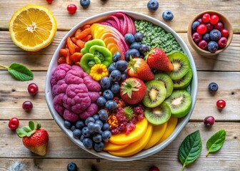 Brain-Shaped Smoothie Bowl with Nutrient-Dense Fruits and Vegetables for Healthy Nutrition and Brain Boosting Benefits