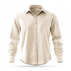 realistic high quality color Cream shirt mockup isolated 