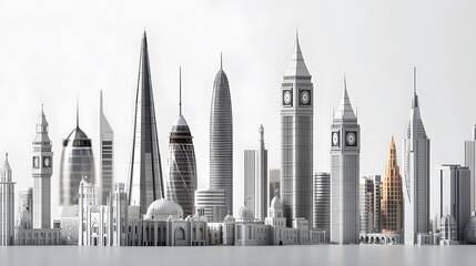 Fototapeta premium Brochure and business advertising landmarks of world travel monument.