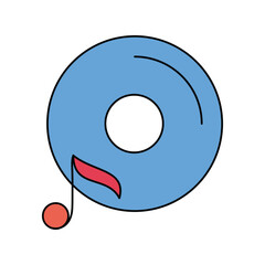 disc color line icon with white background vector stock illustration