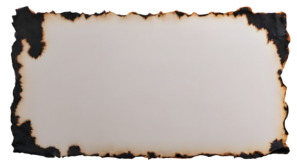 Burn paper edge texture , torn burned edge isolated on background .
