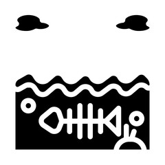 dead fish in the sea icon