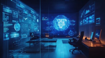 A high-tech room where an AI personal life coach analyzes emotional