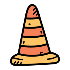 Traffic Cone Doodle Illustration