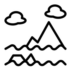 mountains in the sea icon