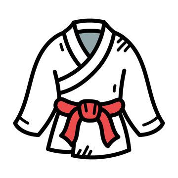 Martial Arts Uniform Doodle Illustration