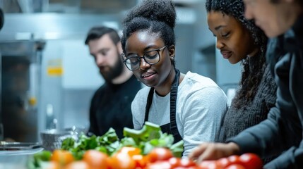 Obraz premium Waste food into energy Its focus is on reducing food waste and creating sustainable energy by a multi-national team for