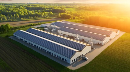 Solar Panels Industrial Building