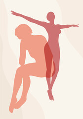 Courage to escape for freedom, get out of emotional burnout concept. Positive female jumping out of depression. Open mind or fly away for better life, hope and liberty © JEGAS RA