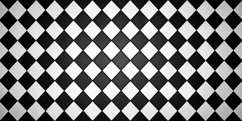 black and white checkered background with leading lines