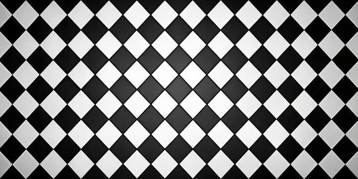 black and white checkered background with leading lines