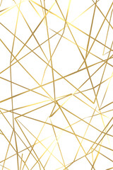 Obraz premium Abstract geometric pattern with crossing golden lines on white background