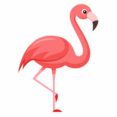 Naklejka premium pink flamingo isolated on white