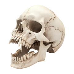 Obraz premium A skull with teeth showing and a mouth open