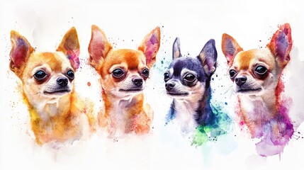 Three dogs with different colors