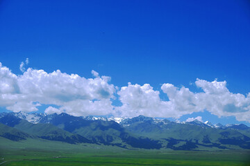 mountains and clouds