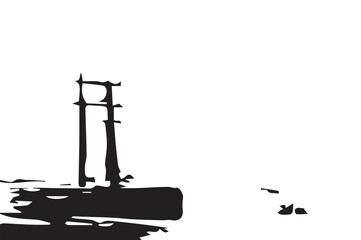 Grunge background of black and white