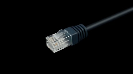 Ethernet Cable on Black Background