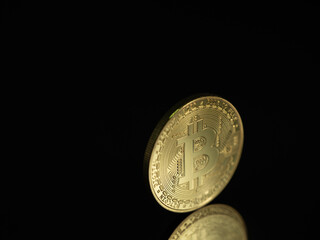 bitcoin on black background