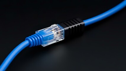 Ethernet Cable on Black Background