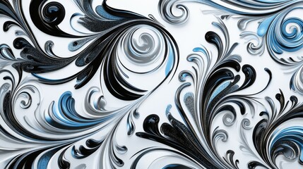 Black and Blue Painting Swirl
