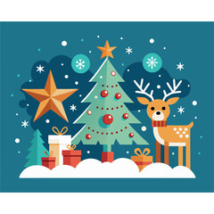Christmas greeting banner Background elements