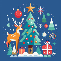 Christmas greeting banner Background elements