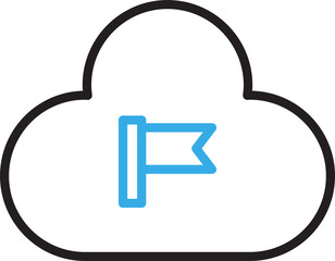 Cloud and Flag Line Icon
