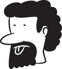 Beard Man Avatar Illustration