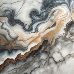 Abstract swirling marble pattern with gray, white, black, and orange tones, creating a dynamic and intricate design
