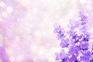 A soft, dreamy background featuring delicate purple flowers and a bokeh effect.