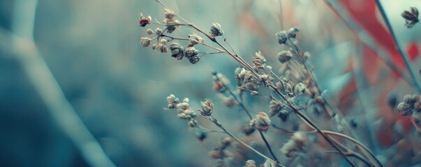 A close-up of dried plants against a soft, blurred background.