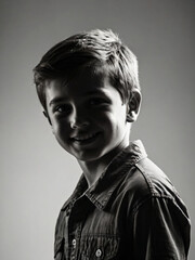 Fototapeta premium A monochrome, blurred portrait emphasizing light and texture.