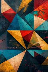 Fototapeta premium Colorful abstract background featuring triangles and geometric shapes texture pattern
